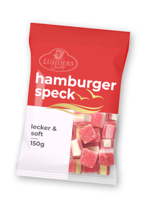 Hamburger Speck pink and white marshmallow candy