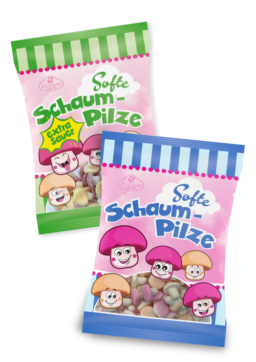 Limited edition licorice cubes and soft sour mushrooms